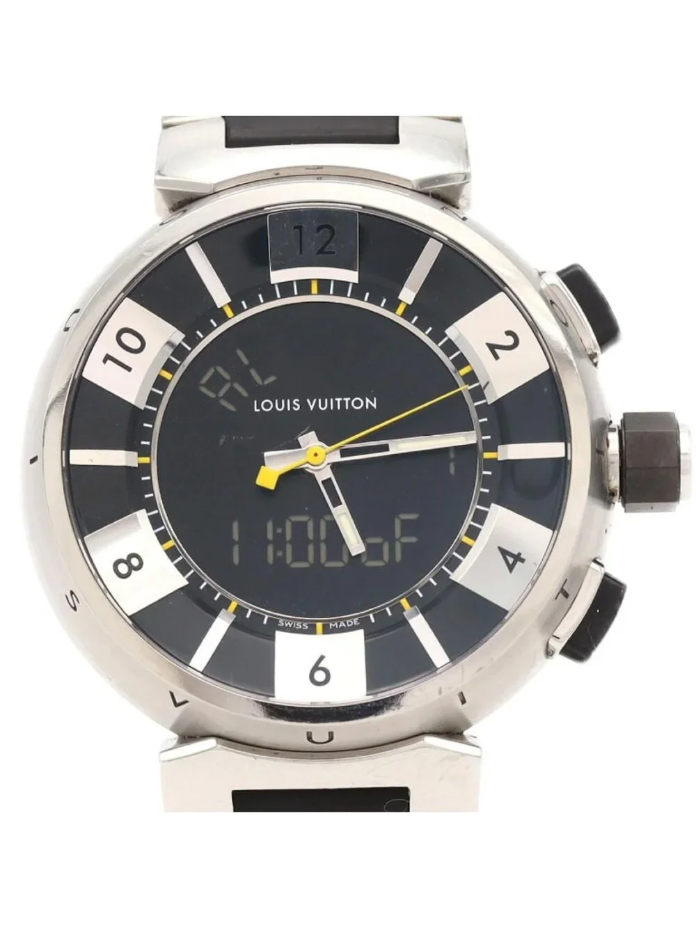 Louis Vuitton Tambour in Black SS Quartz Watch